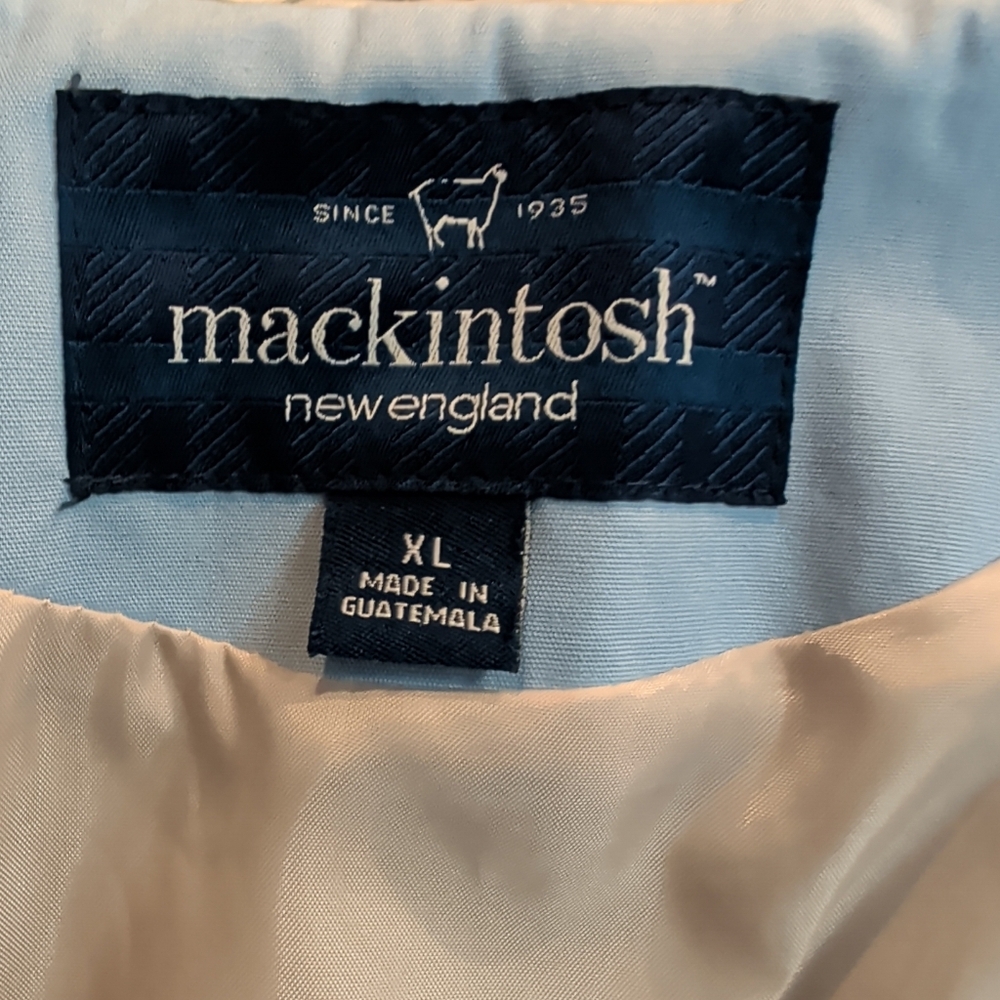 Mackinstosh Women's Raincoat Size XL Beige & Blue Zippered Toggles Pockets - Picture 10 of 12